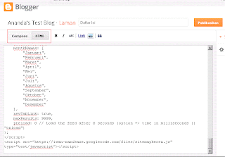 Preview / contoh peletakkan kode sitemap keren di blog.