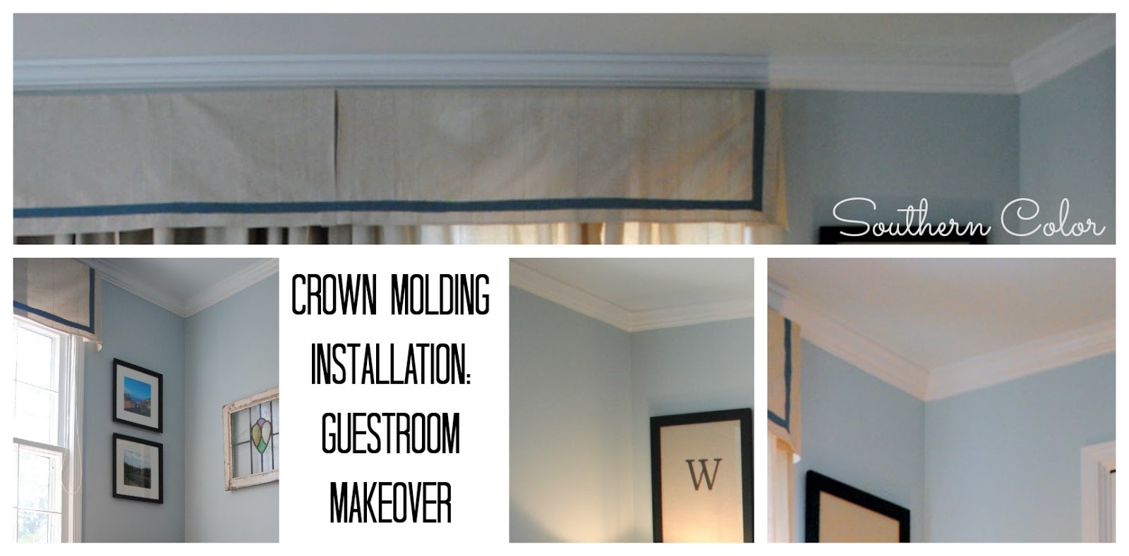 Southern Color Guestroom Makeover Crown Molding