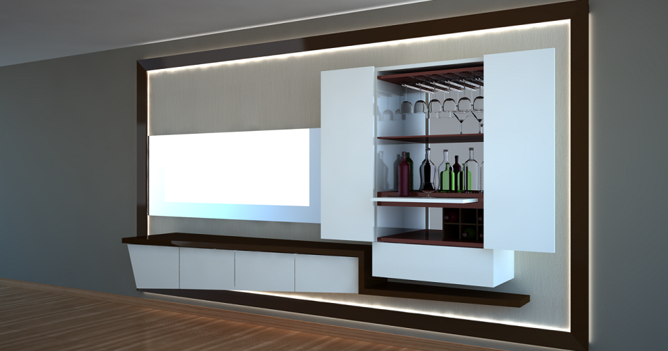 Diego Ñaupari Arias (Arquitectura y 3D): Diseño de mueble BAR-TV