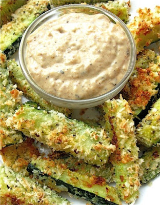 Baked Zucchini Sticks And Sweet Onion Dip
