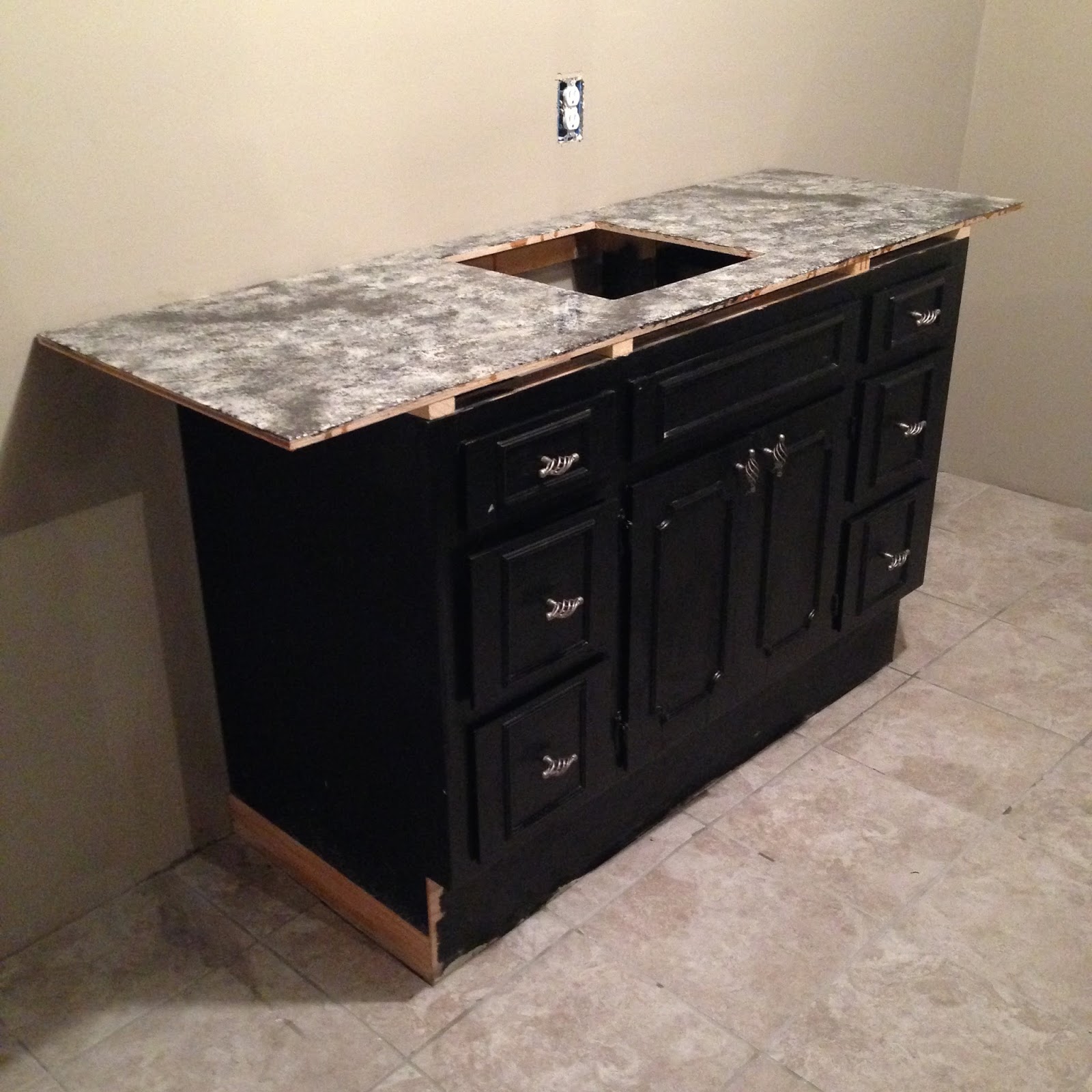 DIY Why Spend More Build your own bar with faux granite countertop