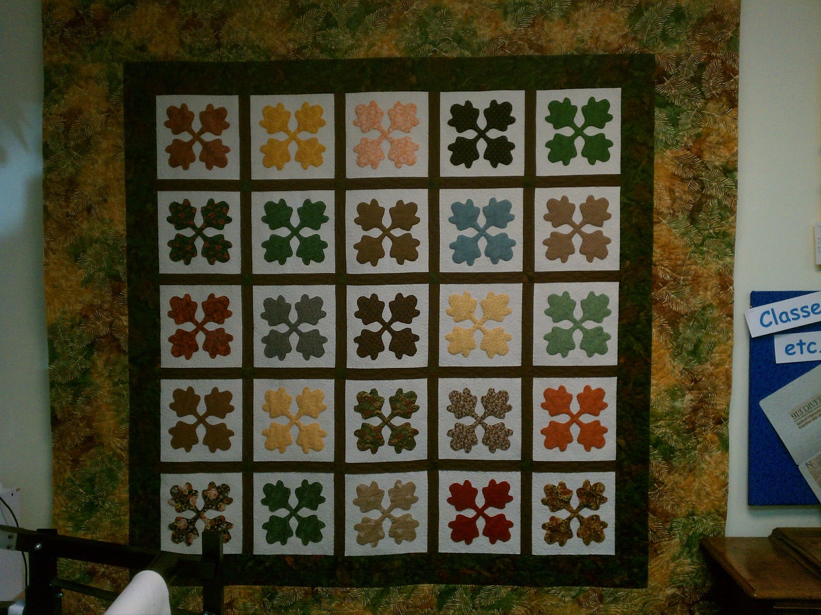 Back Porch Quiltworks Custom oak leaf quilt