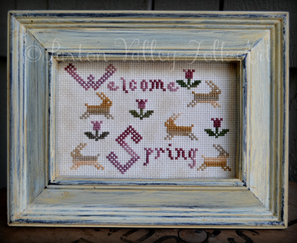 Paxton Valley Folk Art Shop Spring Framed Cross Stitch ST