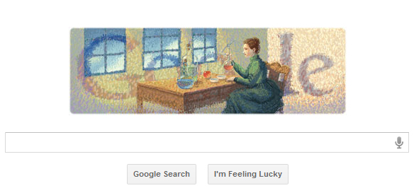 Marie Curie's 144th Birthday Marie Curie's 144th Birthday, Google Doodle, marie curie wikipedia