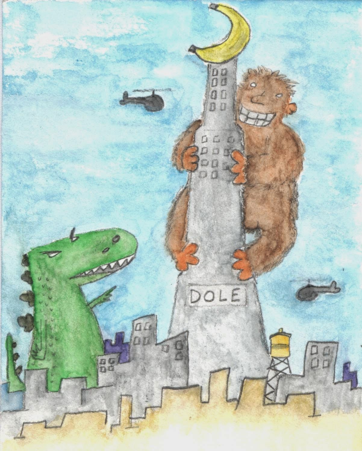 the sphinx: Godzilla vs. King Kong Cartoon (circa 2002)
