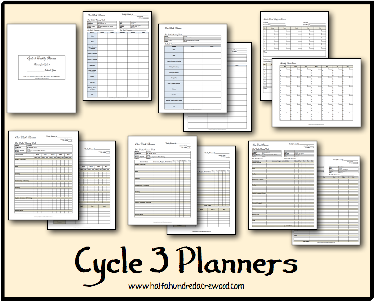 Half-a-Hundred Acre Wood: Cycle 3 Weekly Planners