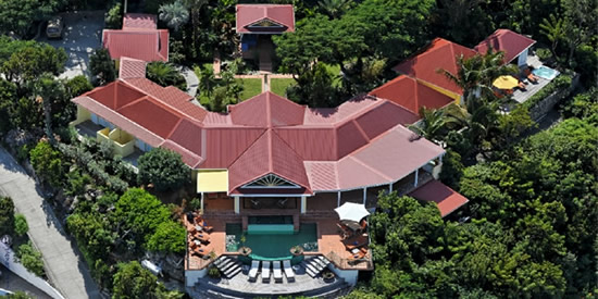 Aerial view of the property in Lurin, St Barth Aerial view of the property in Lurin, St Barth
