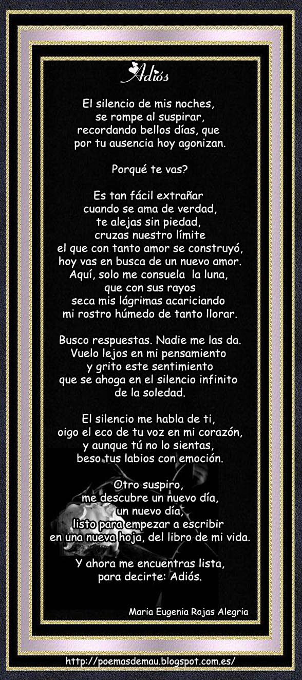 POEMAS DE MAU: Poema: ADIÓS