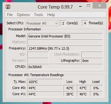 Aplikasi Pengatur Suhu Processor - Core Temp