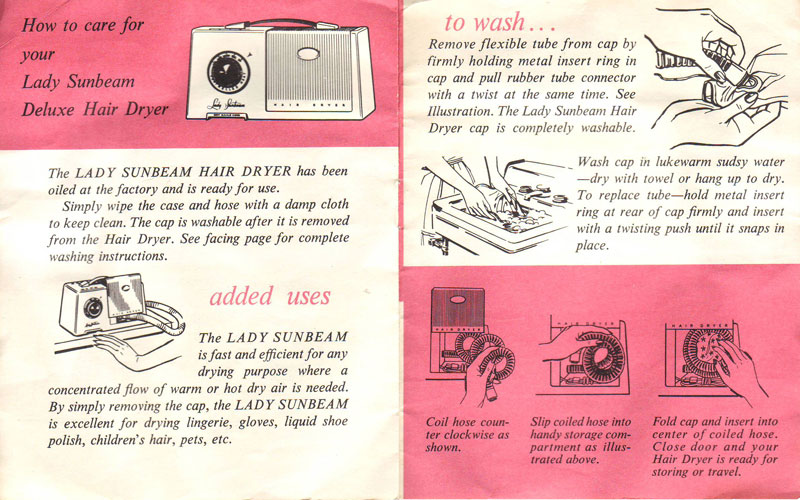 The Lady Sunbeam Vintage Hair Dryer Controlled Heat Deluxe! American Duchess