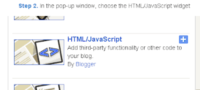 pop-up window, choose the HTMLJavaScript widget