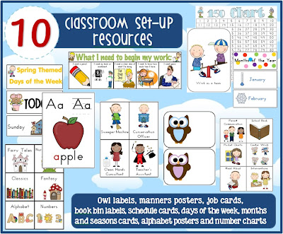 10 x Classroom Set-up Organization Resources BUNDLE ~ valued at $35 down to $20 before the sale