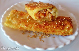 Krokiety z cannelloni z wędzonym dorszem i mozzarellą