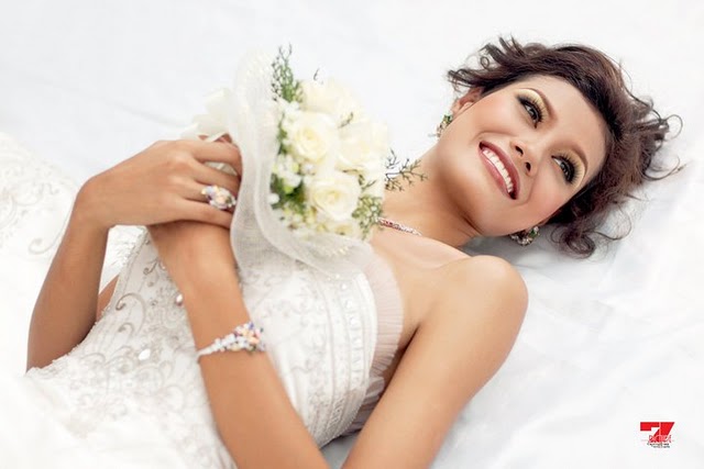 Chan Chan in Beautiful White Strapless Wedding Dress tiffany ampofo wedding