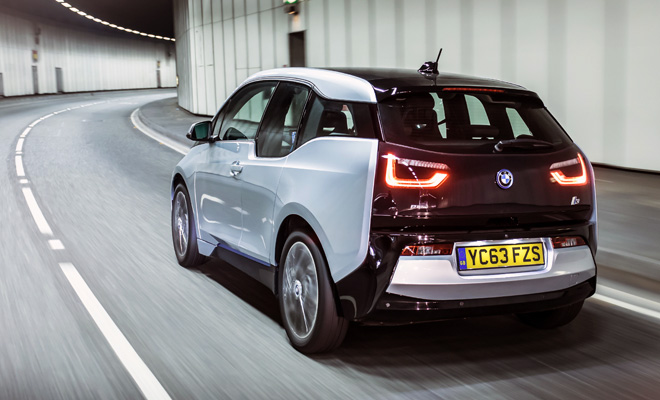 BMW i3 rear view on the move