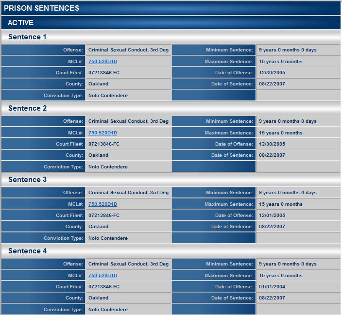 1st degree variables conduct Criminal sexual multiple