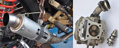 DATA MODIFIKAS Ban depan : FDR 90/80-17 Ban belakang: FDR 90/80-17 Gas Spontan: Daytona Sok belakang: Daytona Final gear : 13/39 mata Motor modifikasi Honda blade