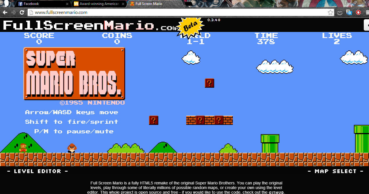 SUPER MARIO HTML5 free online game on