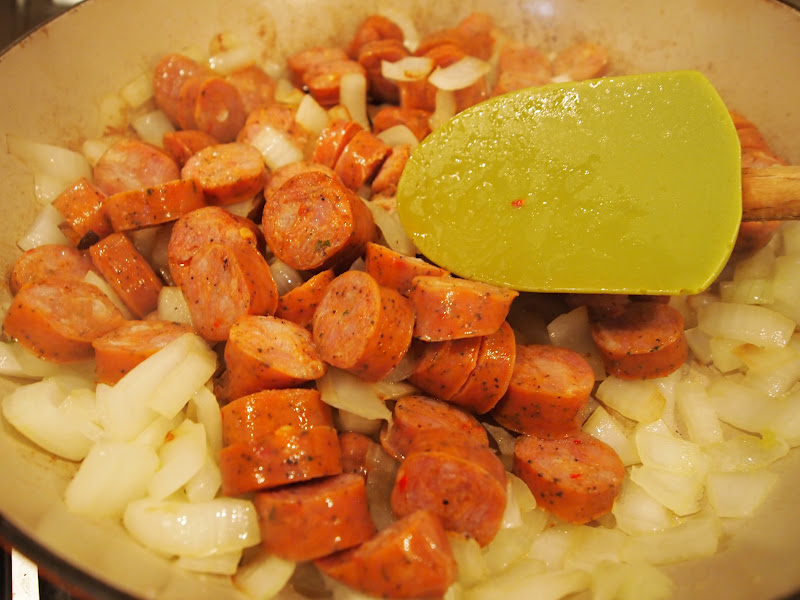 Trader Joe's love Southern greens and chicken andouille sausage