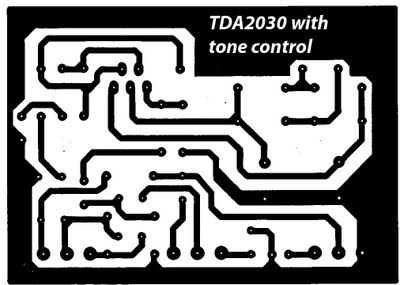 TDA2030 Complete Tone Control Circuit Diagram PCB
