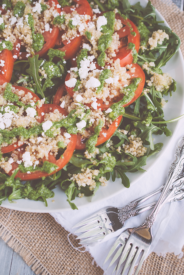 Simple Craves & Olive Oil tomato, arugula, & quinoa salad with
