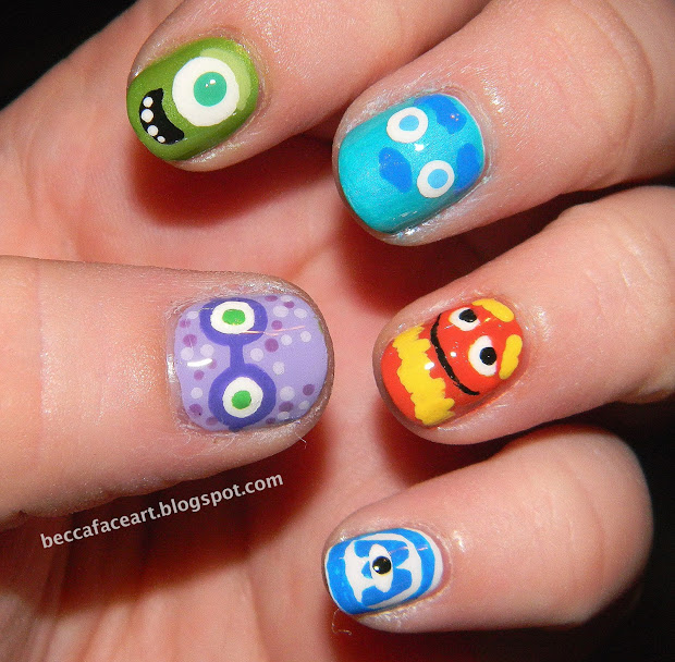 becca face nail art monsters university