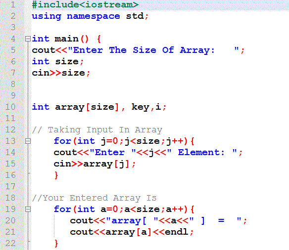 Program Of Linear Search Using C Language