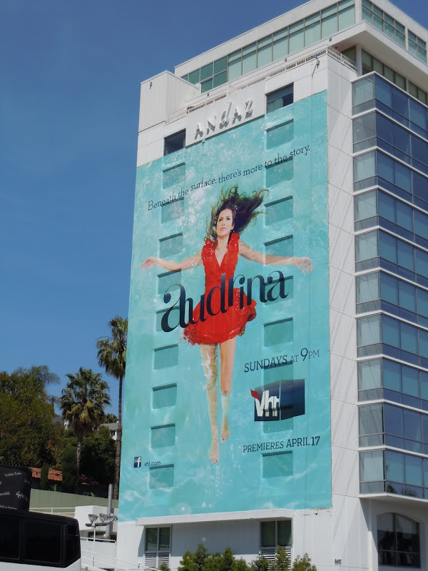Audrina under water TV billboard