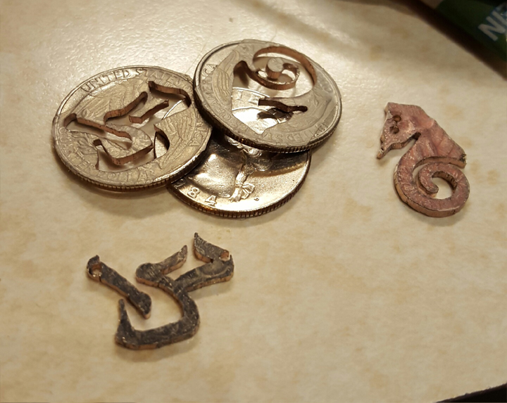Karen Hill Designs Coin cutting
