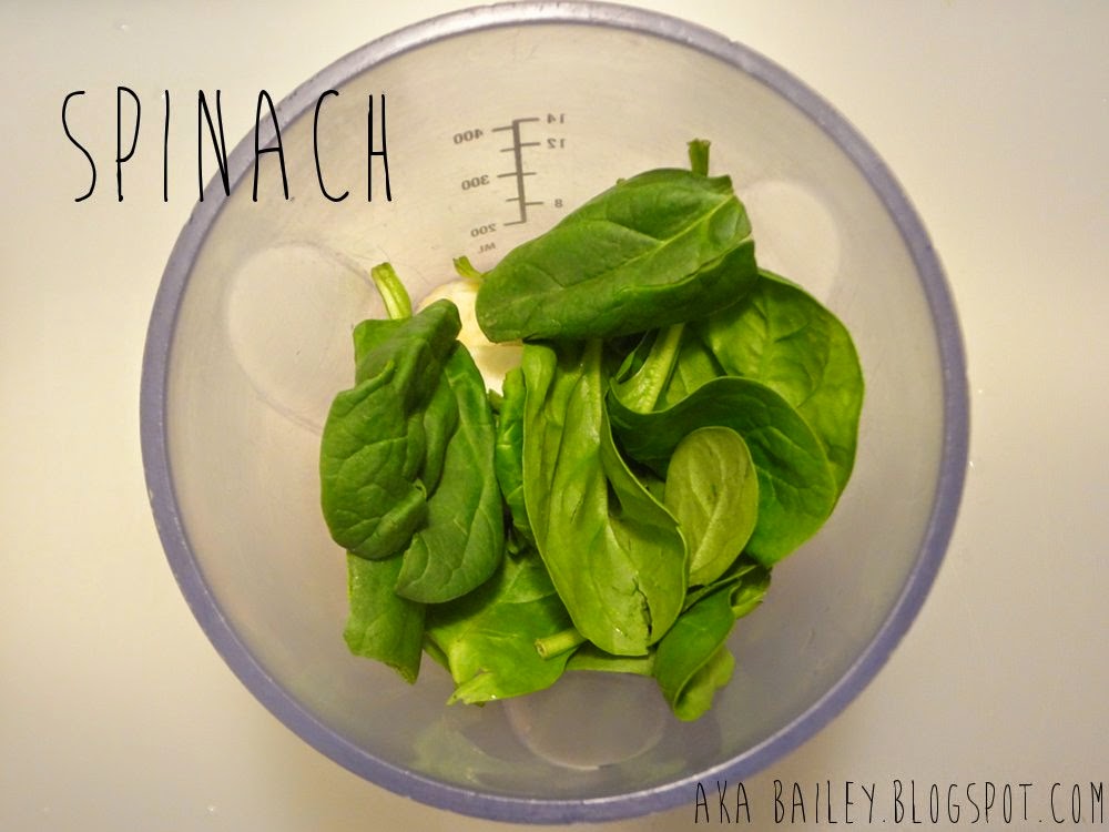 Next add spinach to your blender for the smoothie