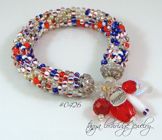 In Honor of American Disabled Vets Red, White & Blue Bangle Bracelet