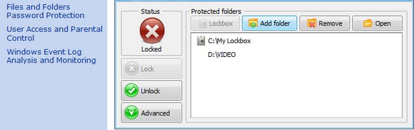 My Lock Box folder locking application