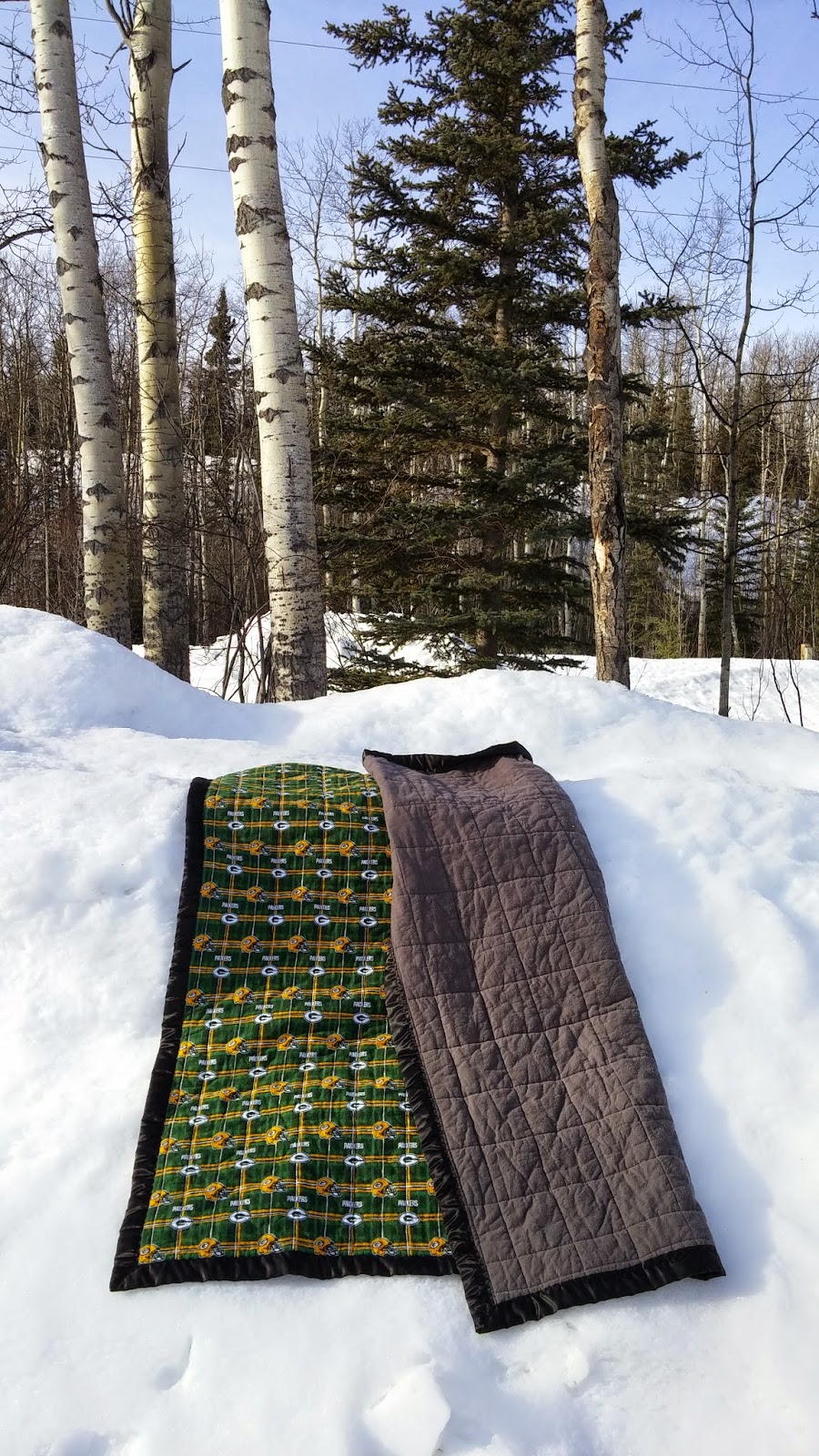 Life in the (907) My first ever quilt Jeff's Packer Blanket