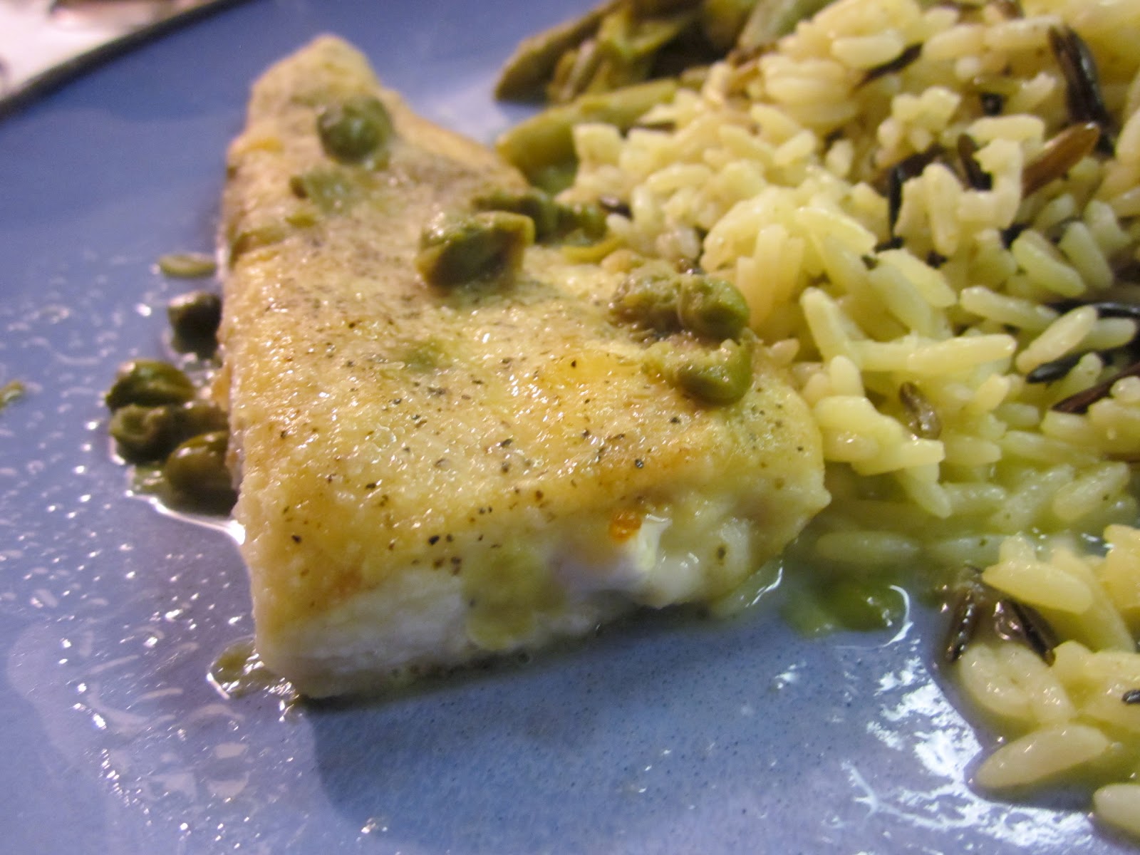 Dimples & Delights Fish Fillets with Lemon, Butter, Caper Sauce