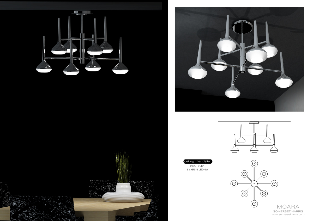 Moara ceiling chandelier Ø650 by Somerset Harris 2012. Moara-ceiling-chandelier-Design-Somerset-Harris