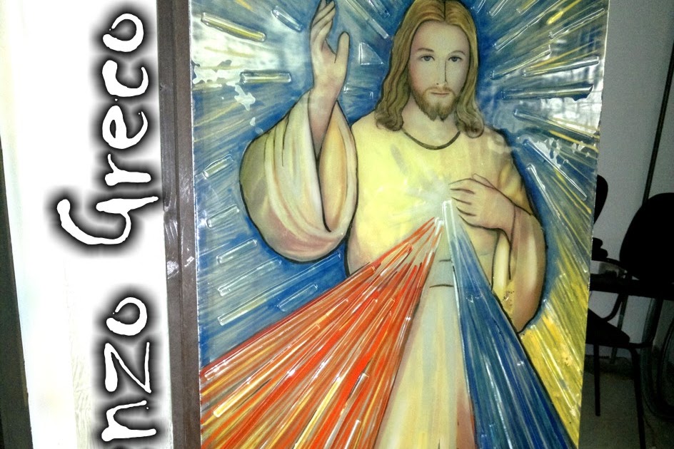 Gesù Misericordioso Confido In Te Gesù Misericordioso. ( Confido in te) vetrata artistica sacra del