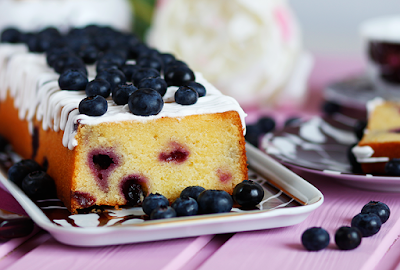 Cake de arándanos y Lemon Curd