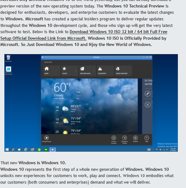 Windows 10 ISO Full Version Free Download For 32 Bit/64 Bit