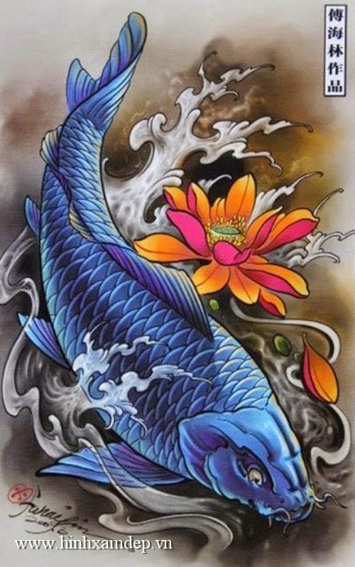 Hình xăm cá chép đẹp - 17