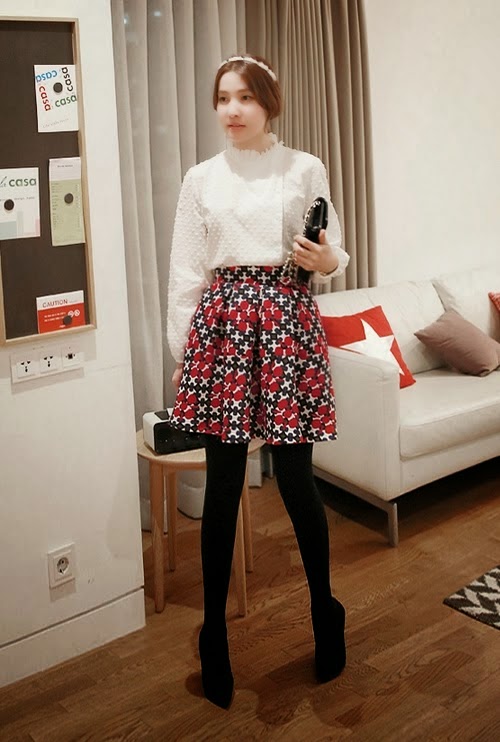 Pleated Geometric Pattern Skirt Pleated Geometric Pattern Skirt