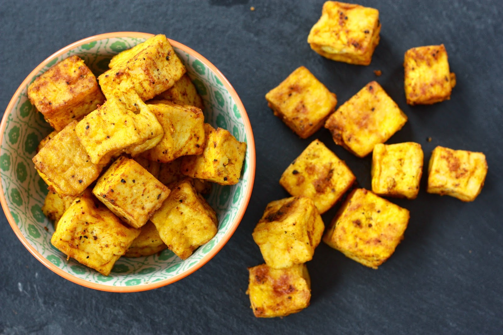 A natural food blog OvenFried Turmeric Tofu