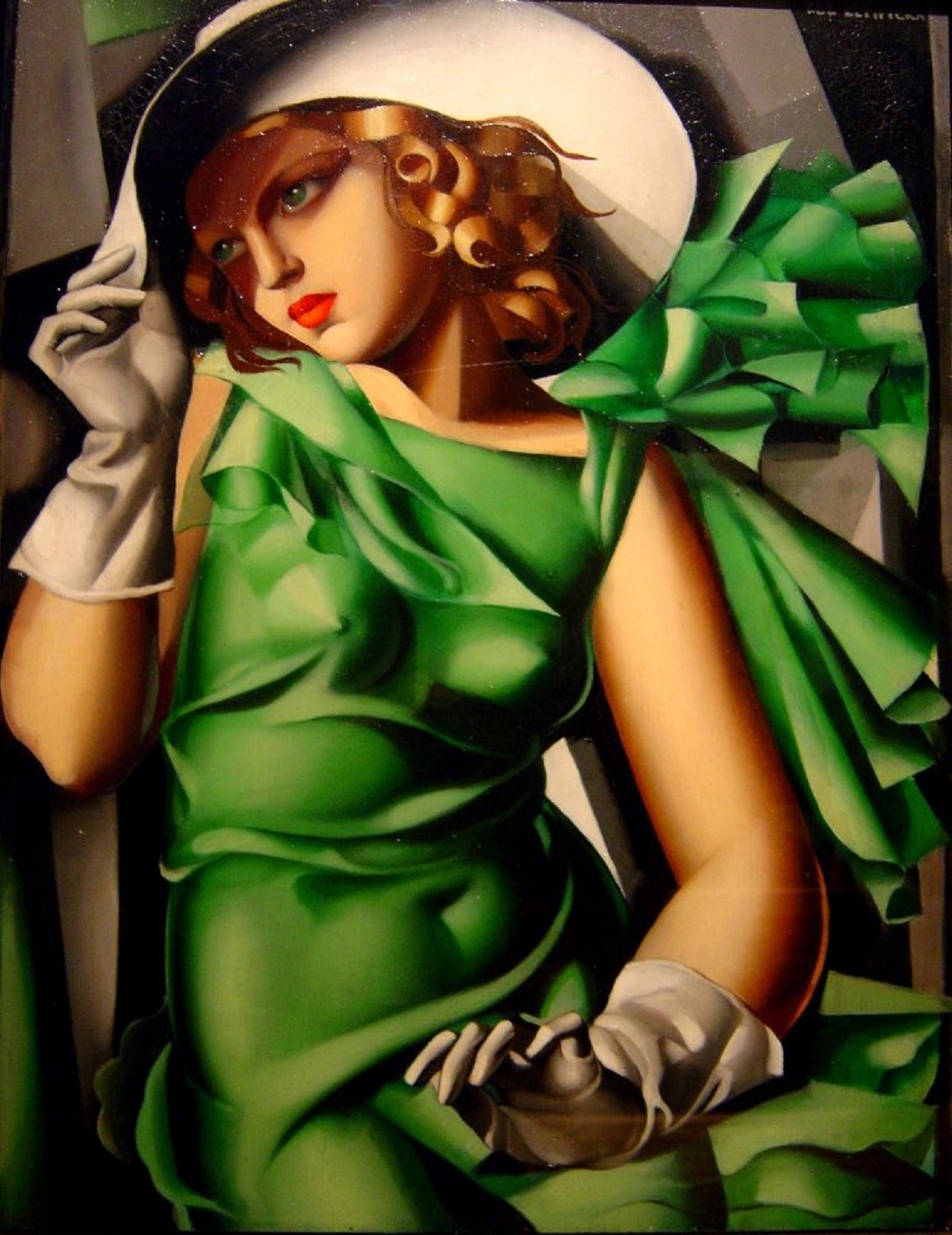 Tamara de Lempicka Young Lady with Gloves Art deco paintings, Art