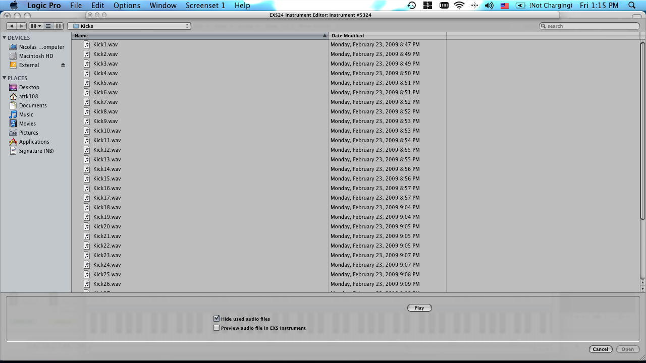 Logic Pro In the Studio Loading Samples into Logic's EXS24 Pitched 808's