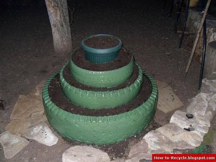 How to Recycle Old Tires as a Flower Pots