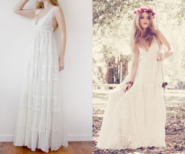 Vintage-inspired wedding dress for summer