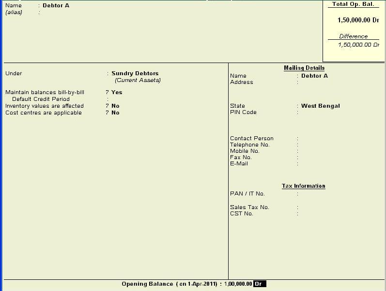 Share Your Knowledge Maintain Accounts Bill by Bill in Tally, Ledger