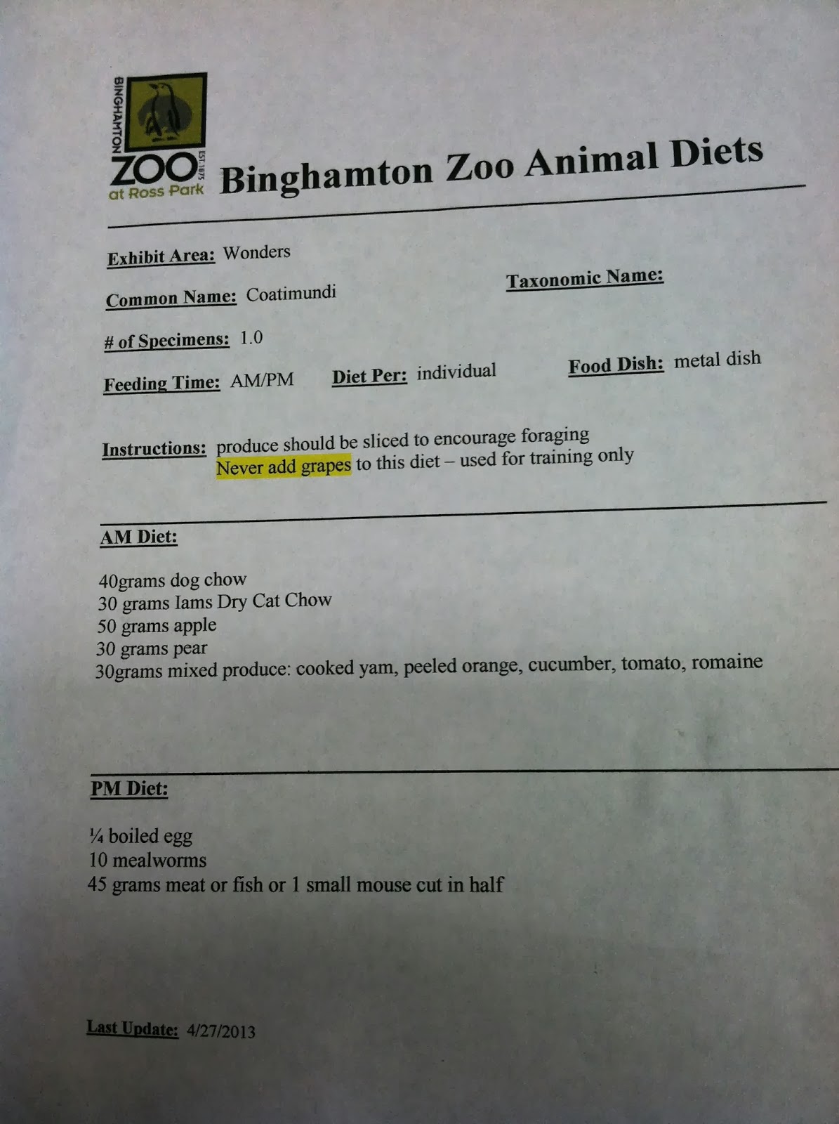 Adventures of a Zookeeper What Do Zoo Animals Eat?