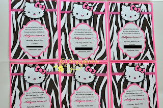 hello kitty zebra invitations