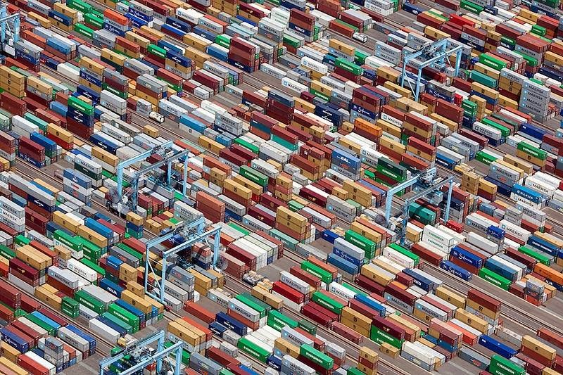 Aerial Photography | Alex MacLean Cargo containers in Portsmouth, Virginia, USA.