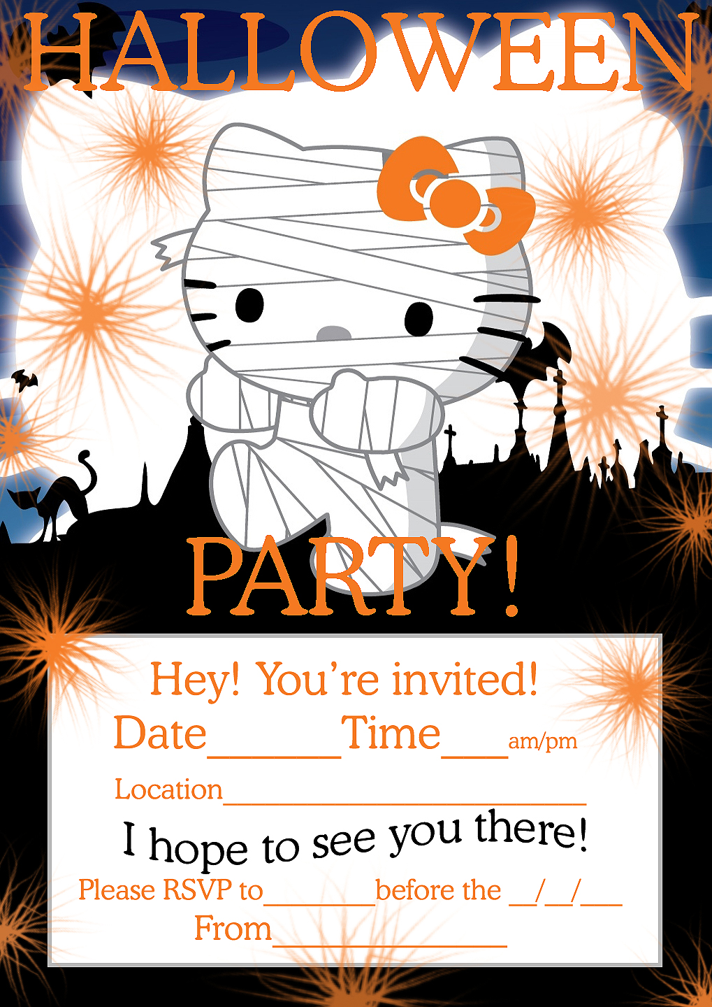 Invite | Printable halloween party invitations, Printable halloween